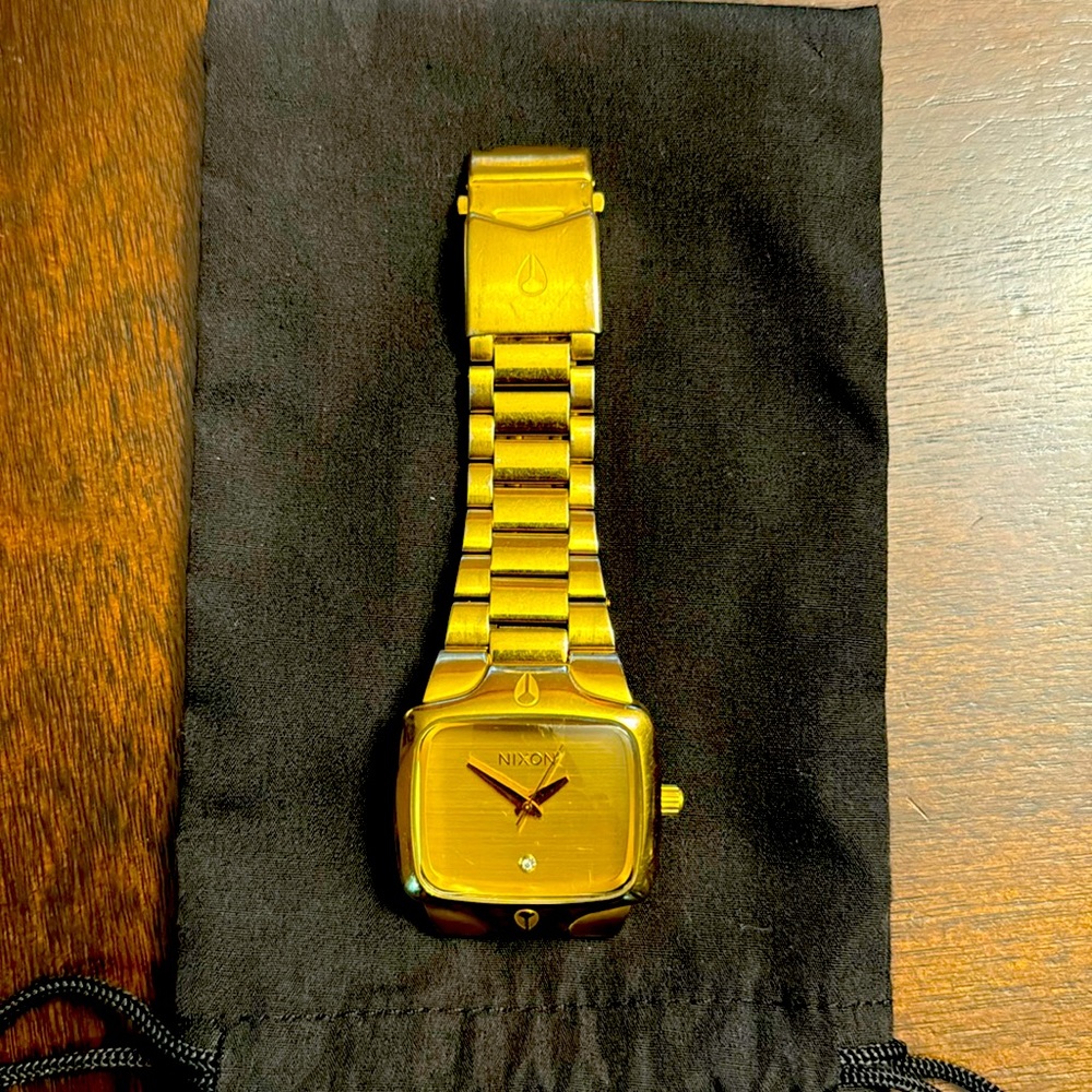 Nixon - The Player Gold Watch - 9K - 100M Stainless Steel , Jap Movt